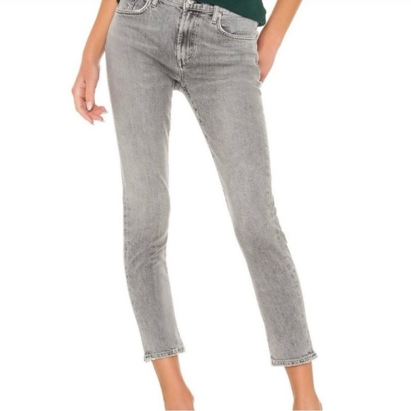 AGOLDE Toni Slim Straight-Leg Jeans Gray Wash Ankle Woman’s Size 26 - Picture 1 of 13